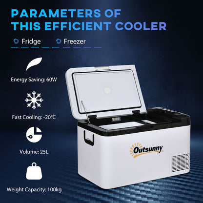 12V Car Refrigerator w/ LED Light & Foldable Handles