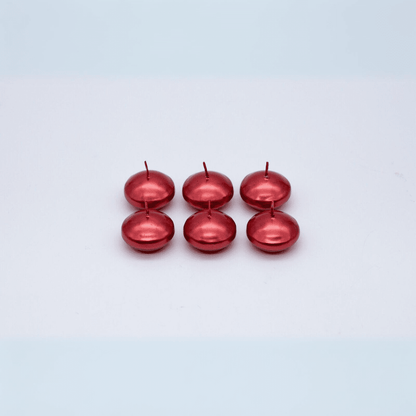 Set of 6 Red Floating Candles