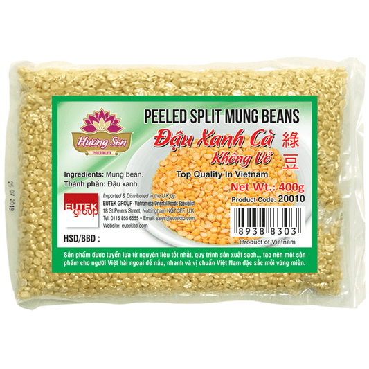 HUONG SEN Peeled Split Mung Beans Dau Xanh Ca Kong Vo 500g