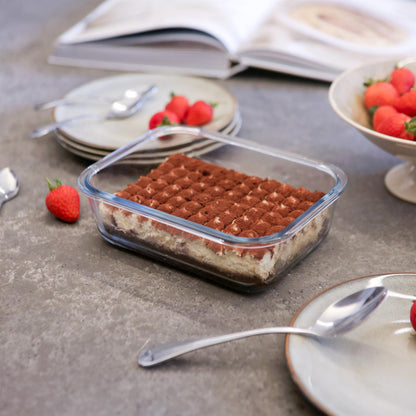 Rectangular Glass Cake Dish - 17cm x 12.5cm