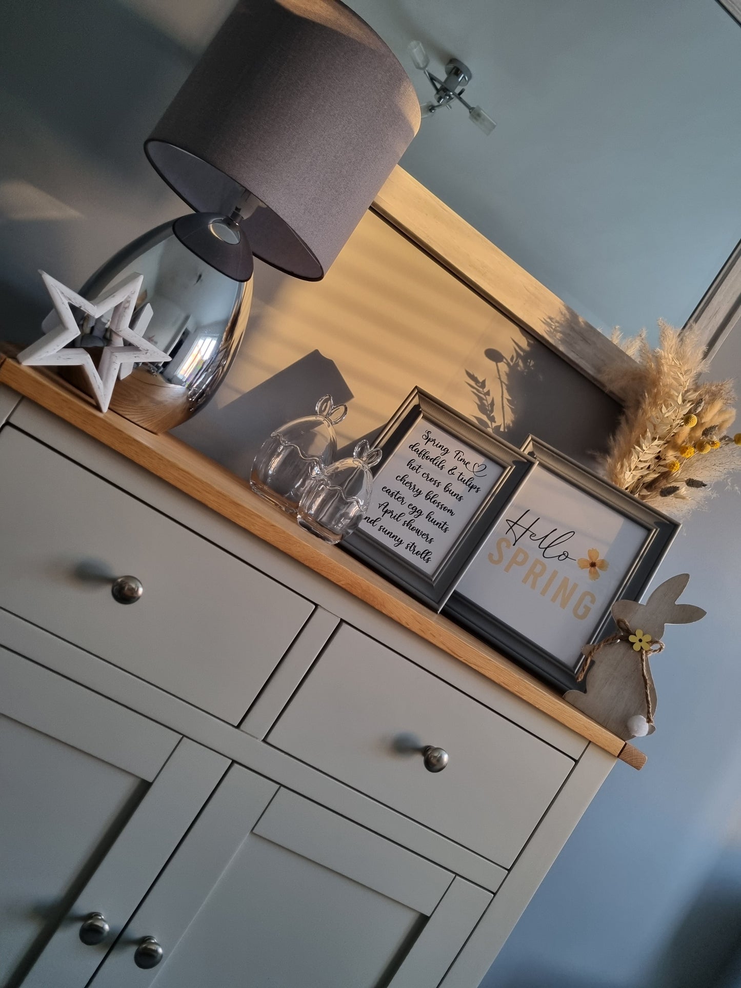 Hello Spring Yellow Floral Flower Spring Seasonal Wall Home Decor Print