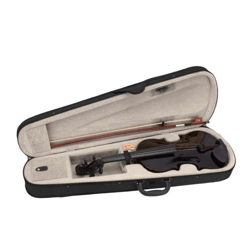 New 4/4 Acoustic Violin Case Bow Rosin Black
