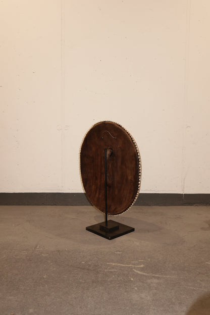 Cameroon Beaded Shield - L - 54cm Black & White 02