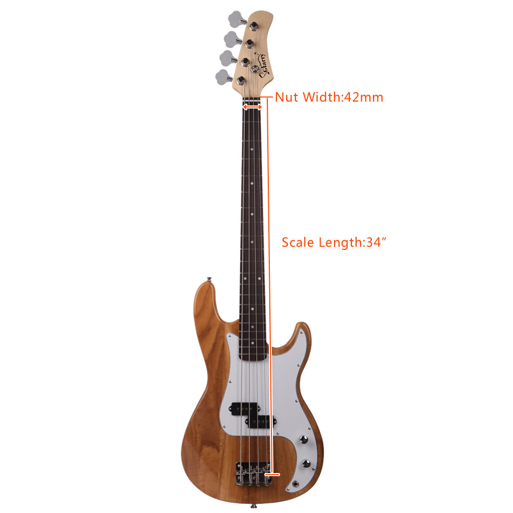 Glarry GP Electric Bass Guitar Cord Wrench Tool Burlywood