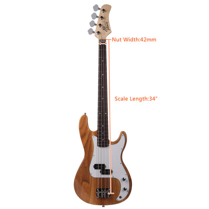 Glarry GP Electric Bass Guitar Cord Wrench Tool Burlywood