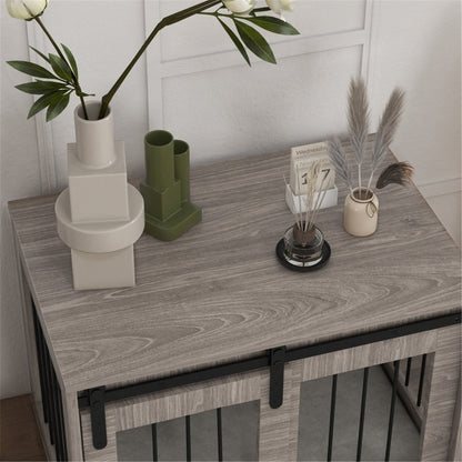 PawHut Dog Crate Furniture, Dog House Furniture Style for Medium Dogs, Dog Kennel with Removable Cushion for Indoor Use, 80 x 54 x 57cm - Brown