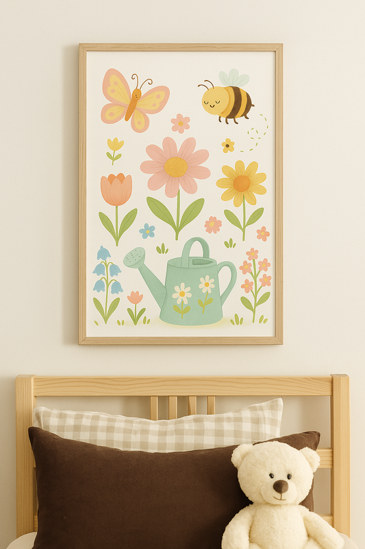 Bee & Bloom – Whimsical Garden Wall Art for Kids