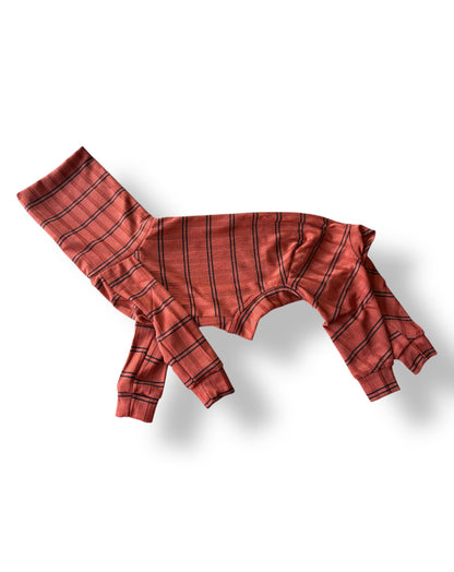 Ribbed Jersey Suit - Rust Orange
