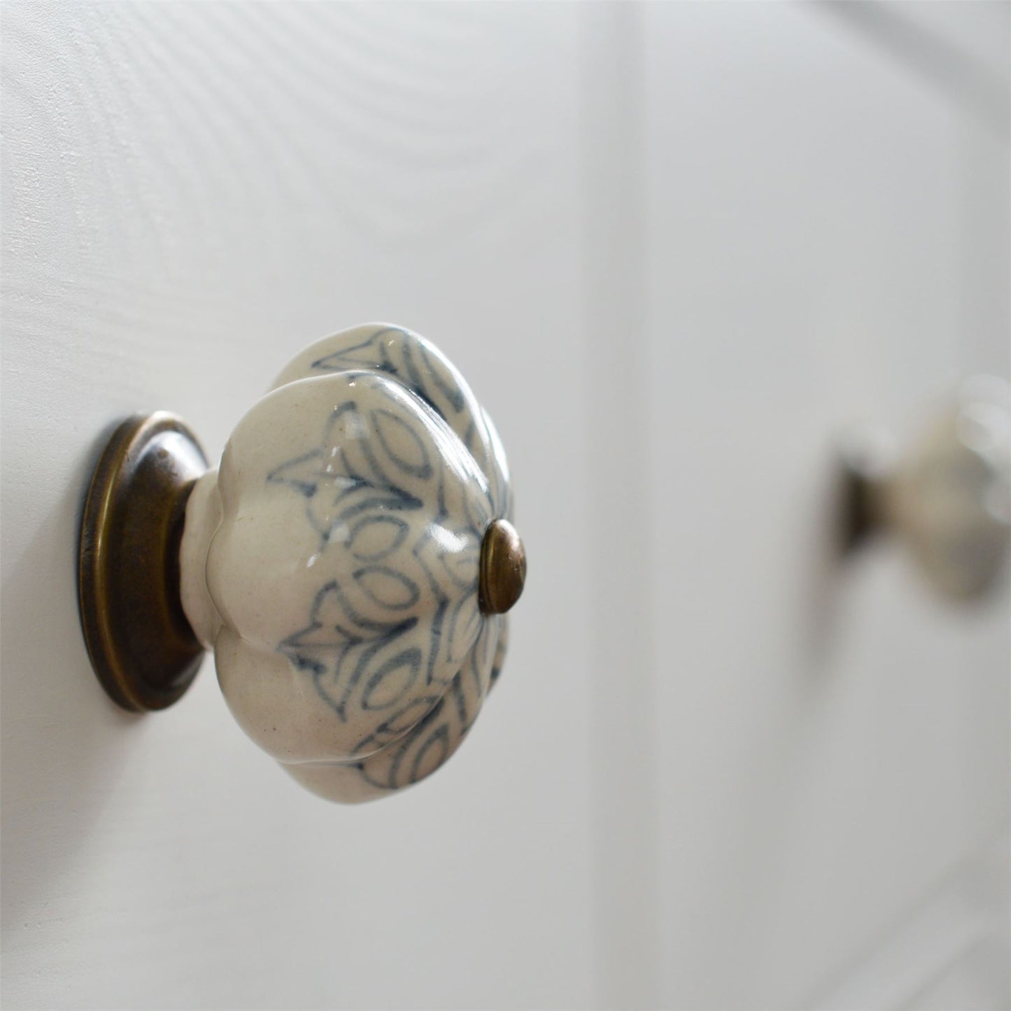 Vintage Floral Ceramic Cabinet Knob