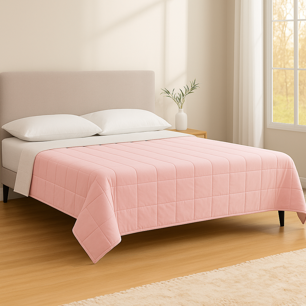 Weighted Blanket with Storage Bag - 150 x 200cm - 8kg - Pink