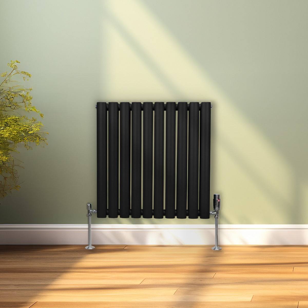 Oval Column Radiator 600mm x 600mm - Black