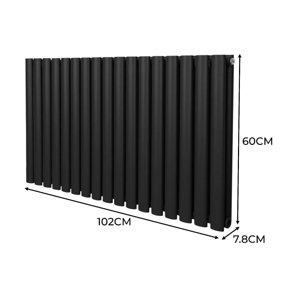 Oval Column Radiator 600mm x 1020mm Black
