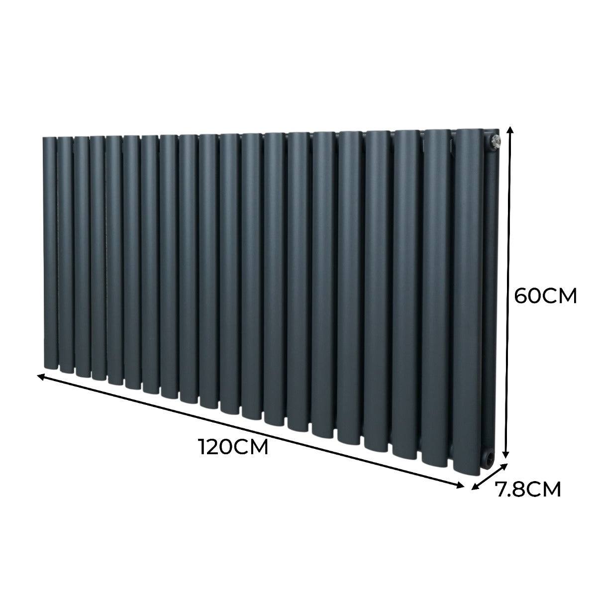 Oval Column Radiator 600mm x 1200mm Anthracite Grey