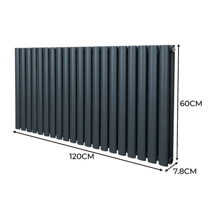 Oval Column Radiator 600mm x 1200mm Anthracite Grey