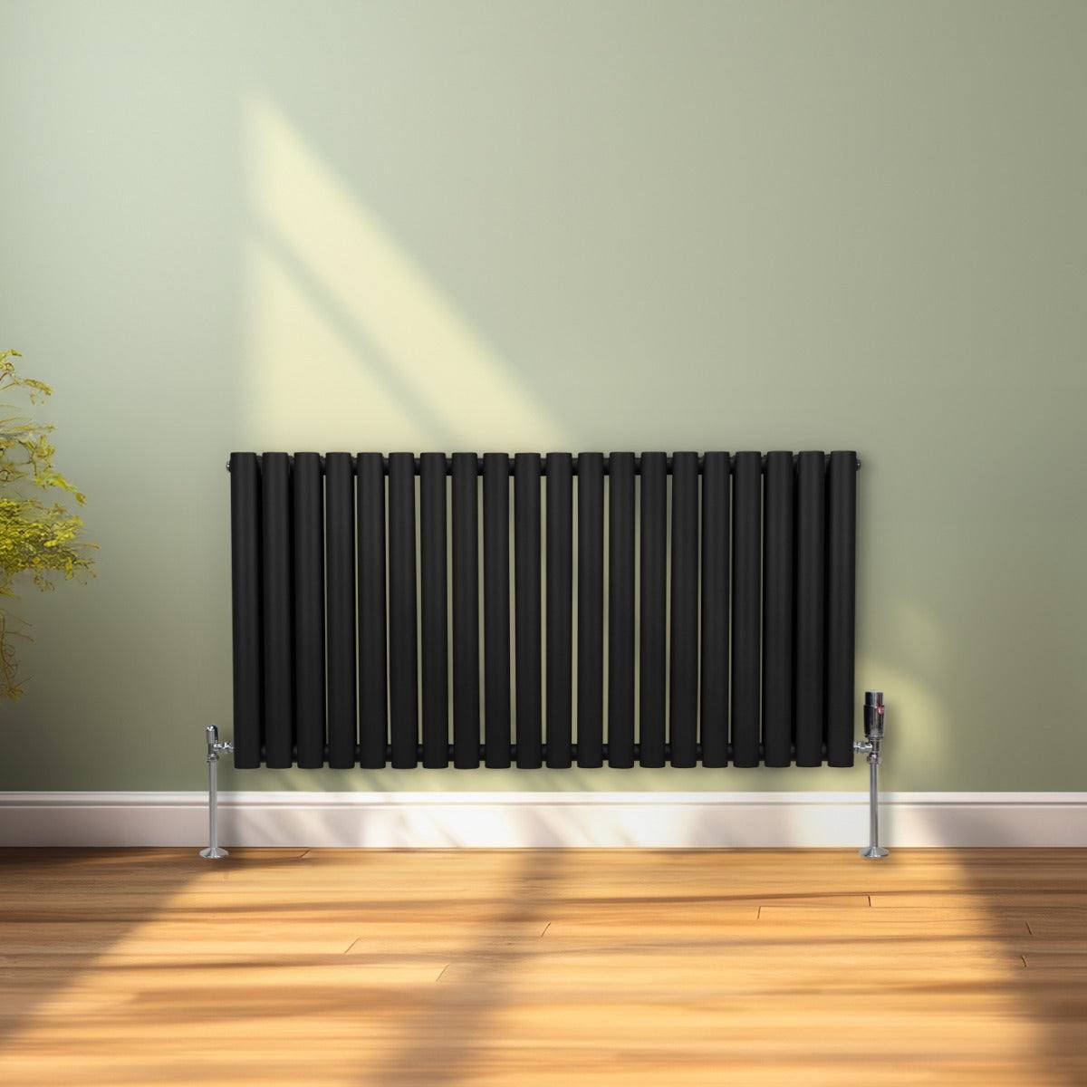 Oval Column Radiator 600mm x 1200mm Black
