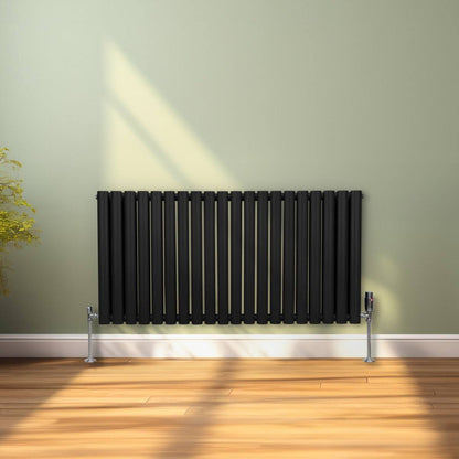 Oval Column Radiator 600mm x 1200mm Black