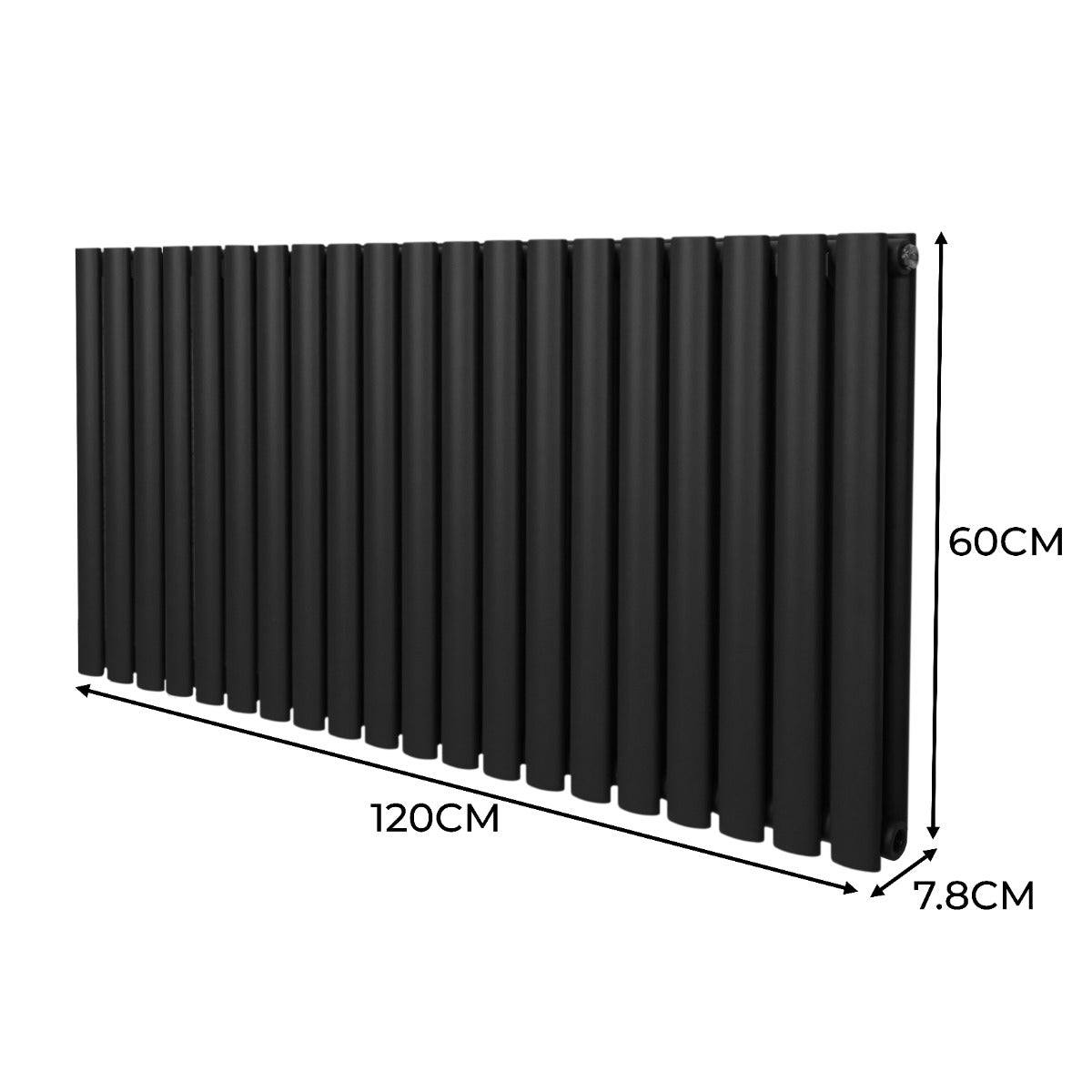 Oval Column Radiator 600mm x 1200mm Black
