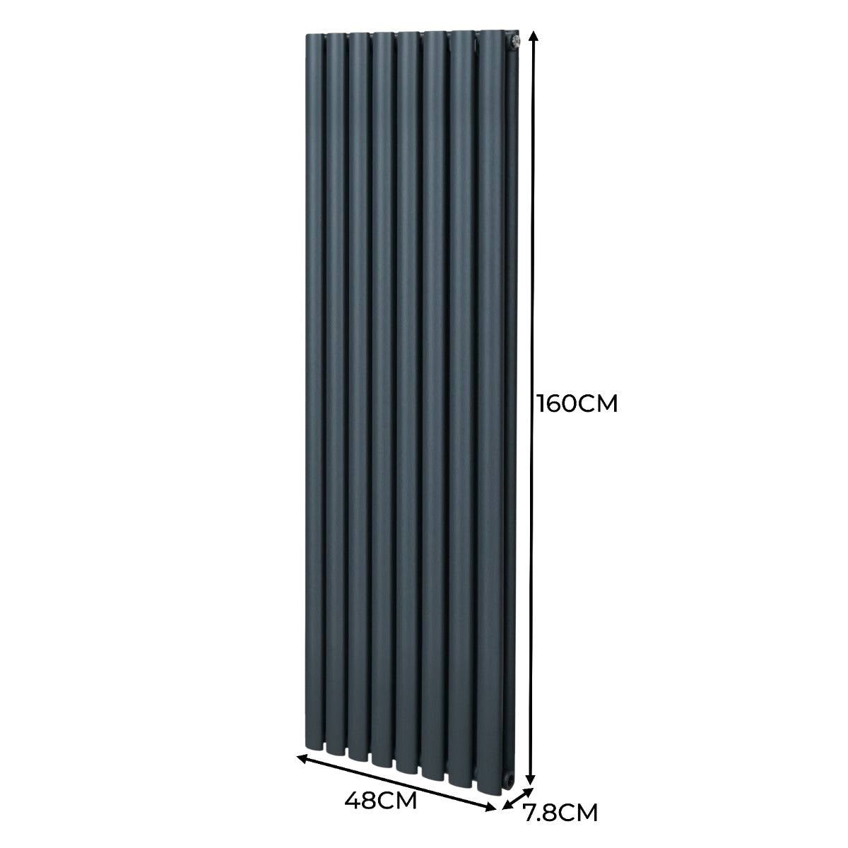 Oval Column Radiator 1600mm x 480mm Anthracite Grey