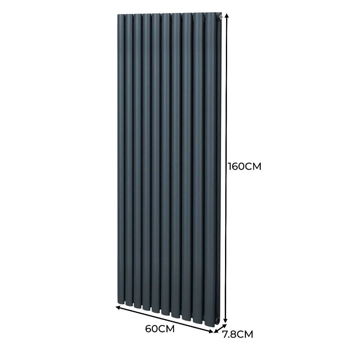 Oval Column Radiator 1600mm x 600mm Anthracite Grey