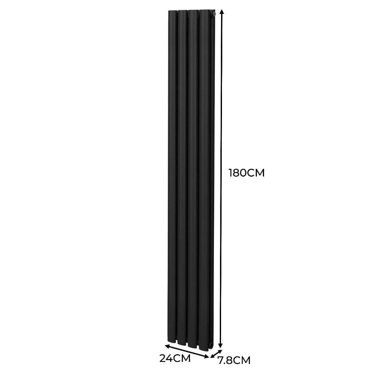 Oval Column Radiator 1800mm x 240mm Black