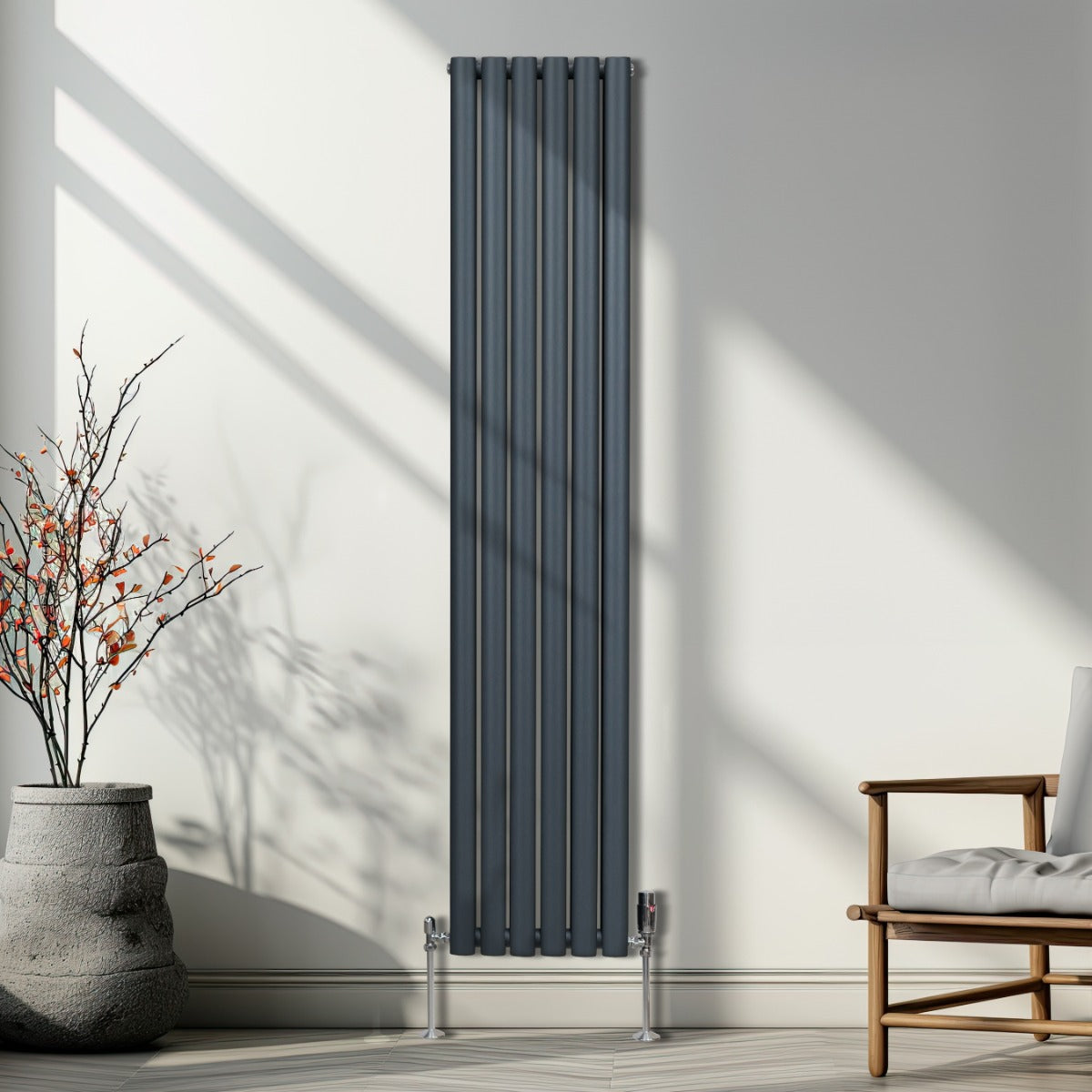 Oval Column Radiator 1800mm x 360mm Anthracite Grey