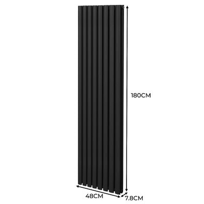 Oval Column Radiator 1800mm x 480mm Black