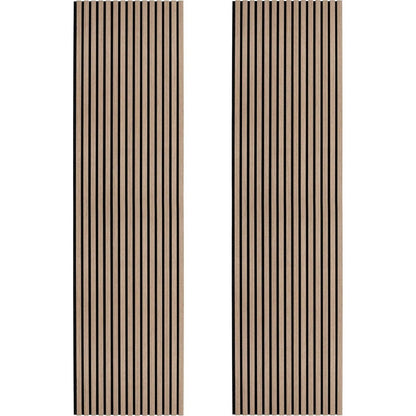 Acoustic Slat Wall Panels x 2 - Light Walnut