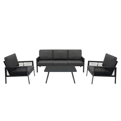 Aluminium 4 Piece Sofa Set - Anthracite Grey