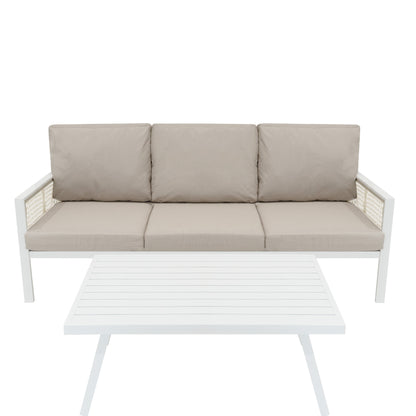 Aluminium 4 Piece Sofa Set - White