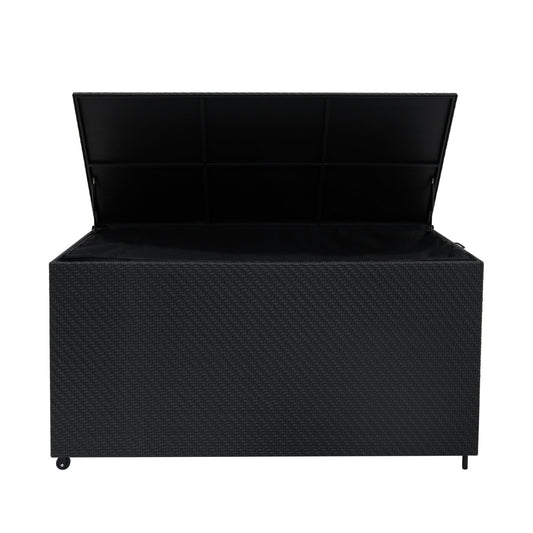 Rattan Cushion Storage Box 700L - Black