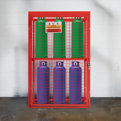 Red Gas Bottle Collapsible Mesh Cage 181cm x 116cm x 57cm