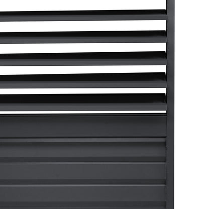 Anthracite Aluminium Pergola With LED Lights & 2 x Shutter Panels - 3m x 4m