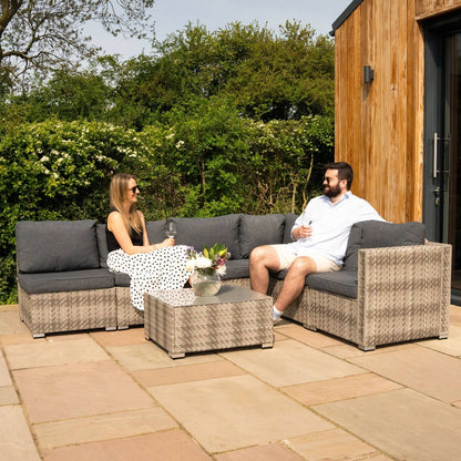 Rattan Modular 7 Piece Furniture Set - Grey