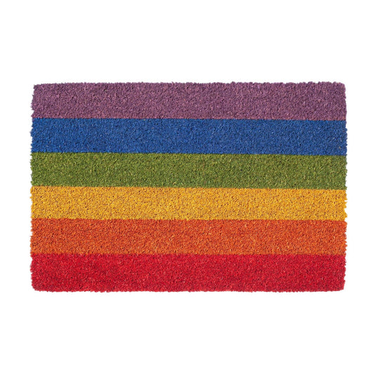 90cm x 60cm Multicoloured Rainbow Coir Door Mat