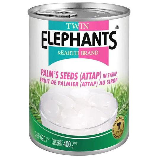 TWIN ELEPHANTS Palms Seeds (Attap) In Syrup 620g