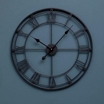Baywood Matt Black Metal Wall Clock