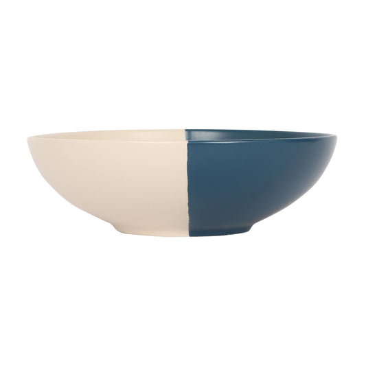 Colour Block Stoneware Pasta Bowl - 20.5cm