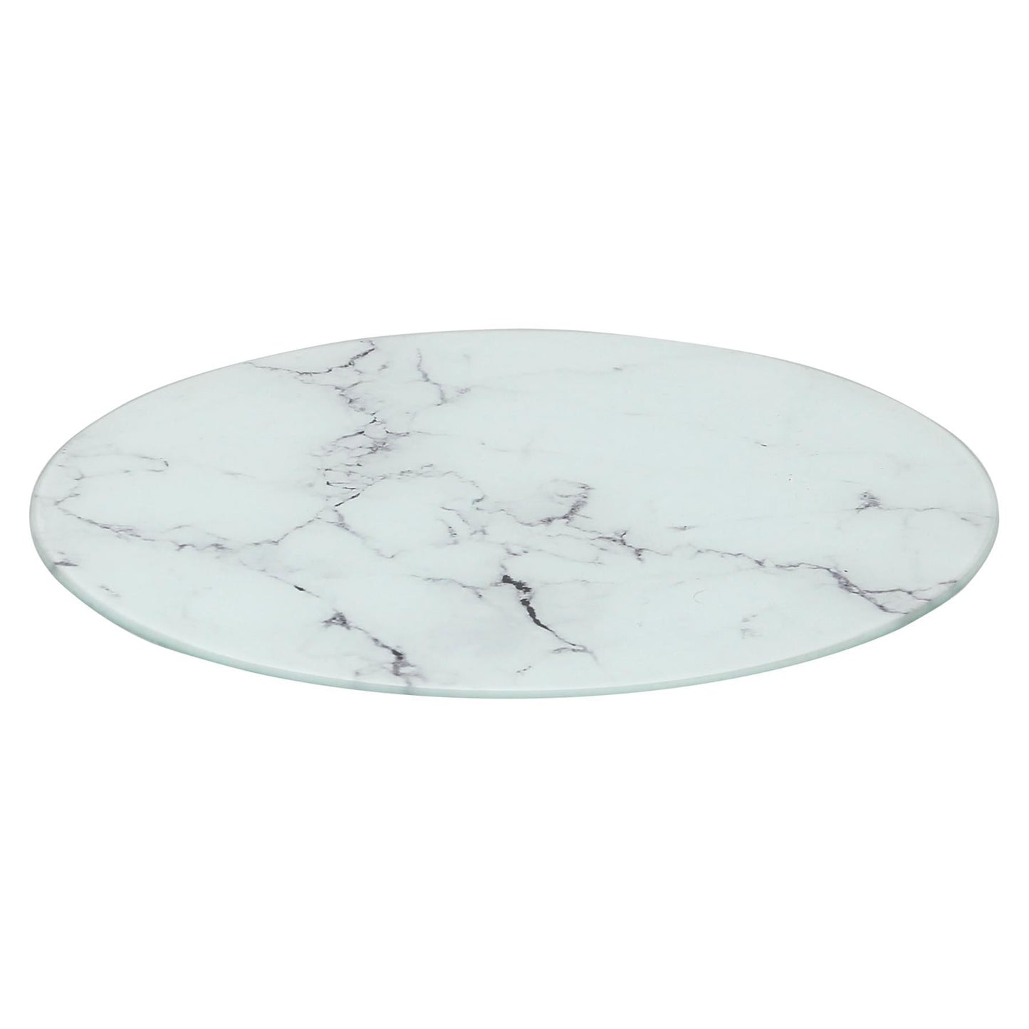 Round Glass Chopping Board - 30cm - Marble