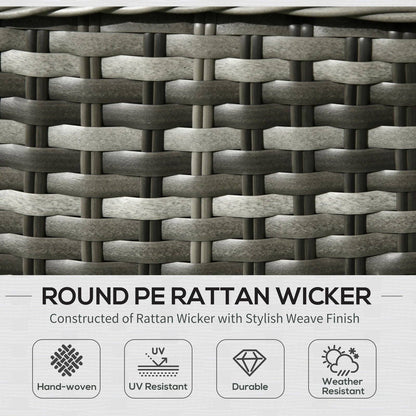 4-Pieces Outdoor PE Rattan Garden Furniture with Cushions