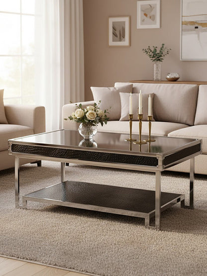 Carla Crocodile Leather Effect Coffee Table
