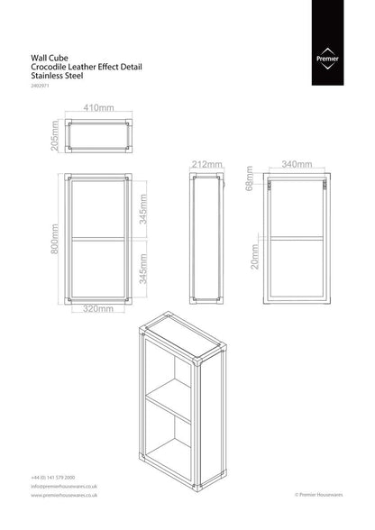 Carla Crocodile Leather Effect Wall Cube