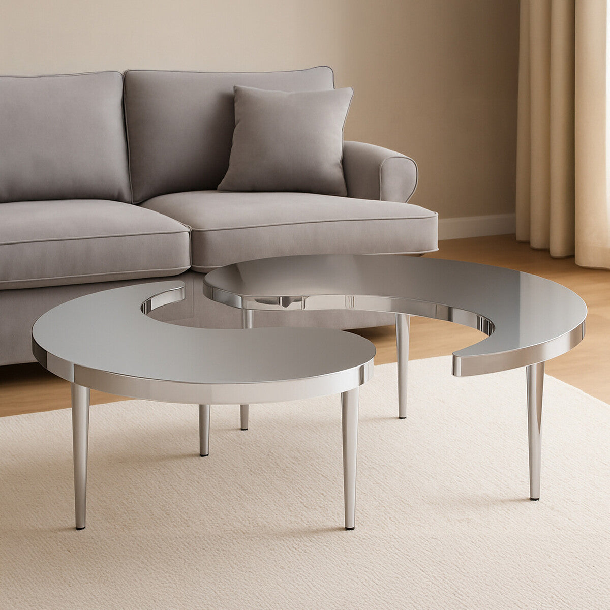 Lure  Yin-Yang Stainless Steel Coffee Table