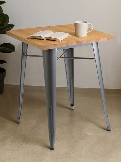 Aldgate Silver Table in Powder Coated Metal and Wood