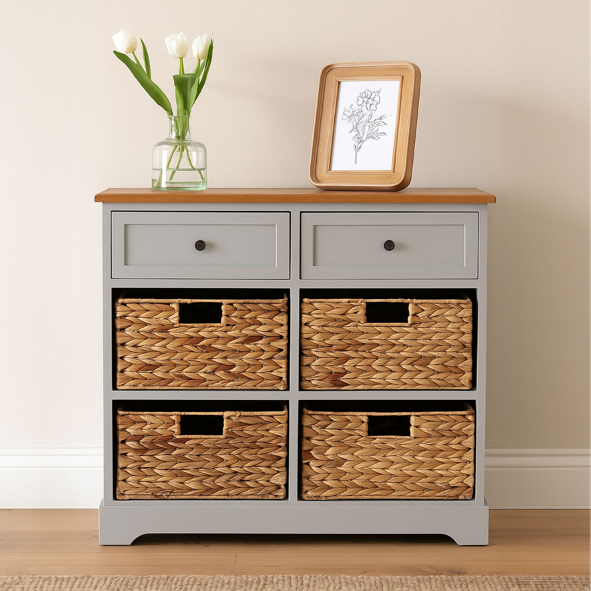 Vermont Two Drawers Four Baskets Cabinet