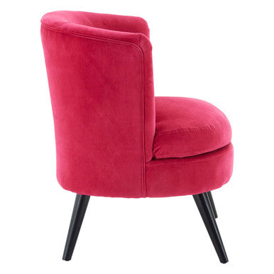 Plush Pink Velvet Round Accent Chair