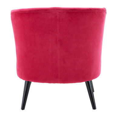 Plush Pink Velvet Round Accent Chair