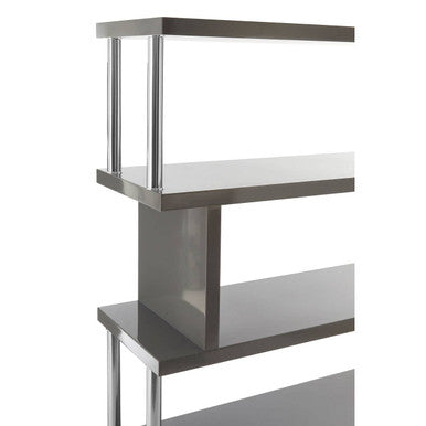 Maze 4 Tier Grey Gloss Shelf Unit