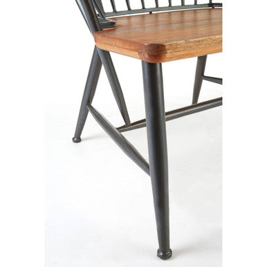New Foundry Walnut Wood And Metal Armchair