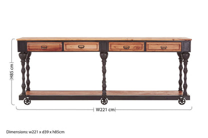 New Foundry 4 Drawers Console Table