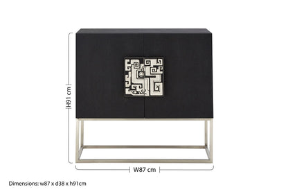 Pacific Black Faux Shark Skin Large Cabinet